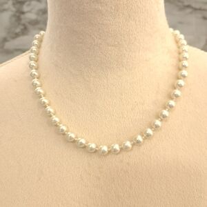 Women's Faux Pearls Necklace White/Beige 8 in + 3 in of‎ extension